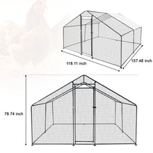 Load image into Gallery viewer, Confote Large Metal Chicken Coop Walk-in Poultry Cage Chicken Run House Duck Rabbit Pen with Waterproof &amp; Anti-UV Cover for Outdoor Yard Farm Use(13&#39;W x 9.8&#39;L x 6.6&#39;H)