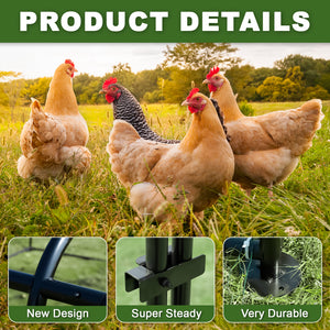 Confote Large Metal Chicken Coop Walk-in Poultry Cage Chicken Run House Duck Rabbit Pen with Waterproof & Anti-UV Cover for Outdoor Yard Farm Use(13'W x 9.8'L x 6.6'H)