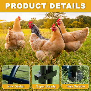 Confote Large Metal Chicken Coop Walk-in Poultry Cage Chicken Run House Duck Rabbit Pen with Waterproof & Anti-UV Cover for Outdoor Yard Farm Use(9.8'W x 9.8'L x 6.6'H)