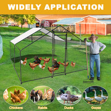 Load image into Gallery viewer, Confote Large Metal Chicken Coop Walk-in Poultry Cage Chicken Run House Duck Rabbit Pen with Waterproof &amp; Anti-UV Cover for Outdoor Yard Farm Use(9.8&#39;W x 9.8&#39;L x 6.6&#39;H)