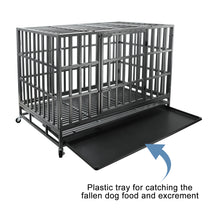 Load image into Gallery viewer, confote 47Inch Heavy Duty Dog Kennel Strong Metal Dog Cage Pet Crate for Medium and Large Dogs with Four Lockable wheels, Removeable Tray