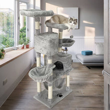 Load image into Gallery viewer, Confote 57.5-in Multi-Level Cat Tree Tower with Sisal Scratching Post for Kittens Cats, Gray