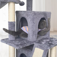 Load image into Gallery viewer, Confote 42 inches Cat Tree with Scratching Board, 2 Luxury Condos, Cat Tower with Padded Plush Perch and Cozy Basket