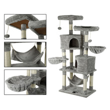 Load image into Gallery viewer, Confote 57.5-in Multi-Level Cat Tree Tower with Sisal Scratching Post for Kittens Cats, Gray