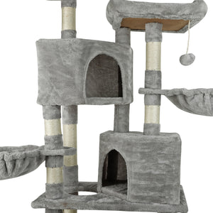 Confote 57.5-in Multi-Level Cat Tree Tower with Sisal Scratching Post for Kittens Cats, Gray