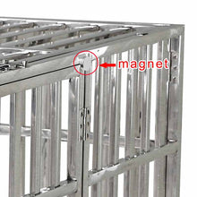 Load image into Gallery viewer, confote Heavy Duty Stainless Steel Dog Cage Kennel Crate and Playpen for Training Large Dog Indoor Outdoor with Double Doors &amp; Locks Design Included Lockable Wheels Removable Tray No Screw