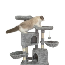 Load image into Gallery viewer, Confote 57.5-in Multi-Level Cat Tree Tower with Sisal Scratching Post for Kittens Cats, Gray