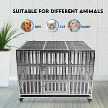 Load image into Gallery viewer, Confote 1 pcs 48&quot; Stackable Heavy Duty Dog Kennel Pet Stainless Steel Crate Cage for Large Dogs with Tray in-Door Foldable &amp; Portable for Animal Out-Door Travel