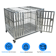 Load image into Gallery viewer, Confote 1 pcs 37&quot; Stackable Heavy Duty Dog Kennel Pet Stainless Steel Crate Cage for Small Dogs with Tray