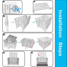 Load image into Gallery viewer, confote Heavy Duty Stainless Steel Dog Cage Kennel Crate and Playpen for Training Large Dog Indoor Outdoor with Double Doors &amp; Locks Design Included Lockable Wheels Removable Tray No Screw