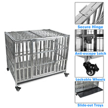 Load image into Gallery viewer, Confote 1 pcs 37&quot; Stackable Heavy Duty Dog Kennel Pet Stainless Steel Crate Cage for Small Dogs with Tray