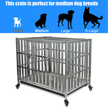 Load image into Gallery viewer, Confote 1 pcs 37&quot; Stackable Heavy Duty Dog Kennel Pet Stainless Steel Crate Cage for Small Dogs with Tray