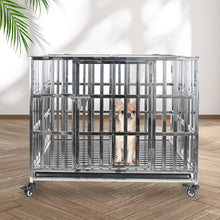 Load image into Gallery viewer, Confote 1 pcs 37&quot; Stackable Heavy Duty Dog Kennel Pet Stainless Steel Crate Cage for Small Dogs with Tray