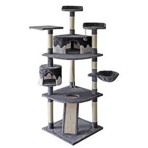 Confote 74in Multi-Level Cat Trees with Sisal-Covered Scratching Posts, Plush Perches and Condo for Kittens, Cats and Pets