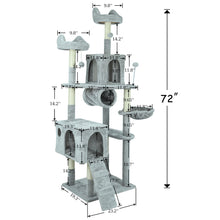 Load image into Gallery viewer, Confote 72&quot; Multi-Level Cat Tree Tower Activity Center with Large Condo,Ladder,Platform Kitten XL Furniture Indoor Cat Tree for Large Cat