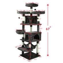 Load image into Gallery viewer, Confote Large Cat Tree 67 Inch Multi-Level Cat Tower with Padded Top Perch,Hammock,Basket,Scratching Posts for Indoor Cat Play House Kitty Activity Center