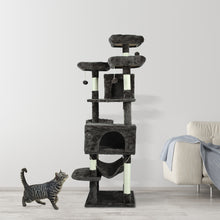 Load image into Gallery viewer, Confote Large Cat Tree 67 Inch Multi-Level Cat Tower with Padded Top Perch,Hammock,Basket,Scratching Posts for Indoor Cat Play House Kitty Activity Center