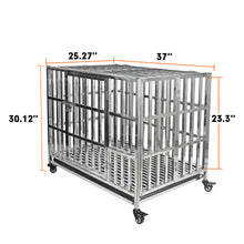 Load image into Gallery viewer, Confote 1 pcs 37&quot; Stackable Heavy Duty Dog Kennel Pet Stainless Steel Crate Cage for Small Dogs with Tray