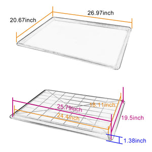 Confote 2 pcs 27 X 20.7 inch Replacement Tray for Dog Crate Pans Plastic Bottom For Pet Cages Crates Kennels Dogs Cat Rabbit Ferret Critter