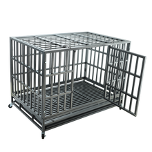 Load image into Gallery viewer, confote 47Inch Heavy Duty Dog Kennel Strong Metal Dog Cage Pet Crate for Medium and Large Dogs with Four Lockable wheels, Removeable Tray