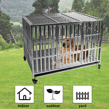 Load image into Gallery viewer, Confote 1 pcs 48&quot; Stackable Heavy Duty Dog Kennel Pet Stainless Steel Crate Cage for Large Dogs with Tray in-Door Foldable &amp; Portable for Animal Out-Door Travel