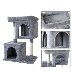 Confote 33" Cat Tree for Large Cats, Cat Tower 2 Cozy Plush Condos and Sisal Posts Cat House