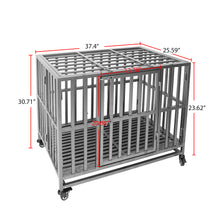 Load image into Gallery viewer, Confote 37&quot;/47&quot; Heavy Duty Dog Kennel Strong Metal Dog Cage Pet Crate for Small/Medium/Large Dogs with Four Lockable Wheels, Removeable Tray(Stretching Install)