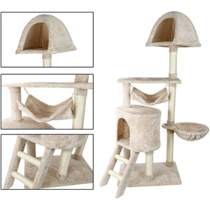 Confote 57 inch Cat Tree Multi-Level Cat Condo with Scratching Posts Kittens Activity Tower Pet Play House Furniture