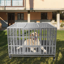 Load image into Gallery viewer, Confote 37&quot;/47&quot; Heavy Duty Dog Kennel Strong Metal Dog Cage Pet Crate for Small/Medium/Large Dogs with Four Lockable Wheels, Removeable Tray(Stretching Install)