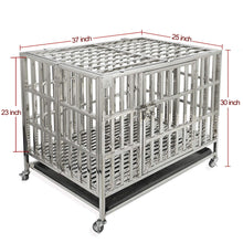 Load image into Gallery viewer, confote Heavy Duty Stainless Steel Dog Cage Kennel Crate and Playpen for Training Large Dog Indoor Outdoor with Double Doors &amp; Locks Design Included Lockable Wheels Removable Tray No Screw