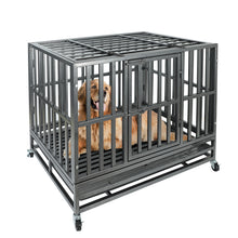 Load image into Gallery viewer, Confote 38Inch Heavy Duty Dog Cage Strong Metal Kennel and Crate for Medium and Large Dogs, Pet Playpen with Four Lockable Wheels