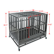 Load image into Gallery viewer, Confote 38Inch Heavy Duty Dog Cage Strong Metal Kennel and Crate for Medium and Large Dogs, Pet Playpen with Four Lockable Wheels