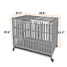 Load image into Gallery viewer, Confote 1 pcs 42&quot; Stackable Heavy Duty Dog Kennel Pet Stainless Steel Crate Cage for Medium Dogs with Tray in-Door Foldable &amp; Portable for Animal Out-Door Travel