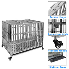 Load image into Gallery viewer, Confote 1 pcs 42&quot; Stackable Heavy Duty Dog Kennel Pet Stainless Steel Crate Cage for Medium Dogs with Tray in-Door Foldable &amp; Portable for Animal Out-Door Travel