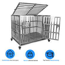 Load image into Gallery viewer, Confote 1 pcs 42&quot; Stackable Heavy Duty Dog Kennel Pet Stainless Steel Crate Cage for Medium Dogs with Tray in-Door Foldable &amp; Portable for Animal Out-Door Travel