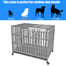 Load image into Gallery viewer, Confote 1 pcs 42&quot; Stackable Heavy Duty Dog Kennel Pet Stainless Steel Crate Cage for Medium Dogs with Tray in-Door Foldable &amp; Portable for Animal Out-Door Travel