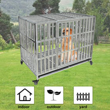 Load image into Gallery viewer, Confote 1 pcs 42&quot; Stackable Heavy Duty Dog Kennel Pet Stainless Steel Crate Cage for Medium Dogs with Tray in-Door Foldable &amp; Portable for Animal Out-Door Travel