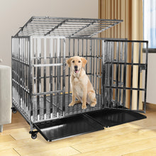 Load image into Gallery viewer, Confote 1 pcs 42&quot; Stackable Heavy Duty Dog Kennel Pet Stainless Steel Crate Cage for Medium Dogs with Tray in-Door Foldable &amp; Portable for Animal Out-Door Travel