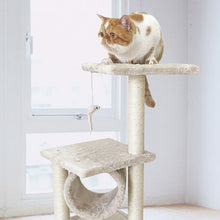 Load image into Gallery viewer, Confote 35.4-in Cat Activity Tree Climb Tower Play House Condo Furniture for Small and Medium Cat, Beige White