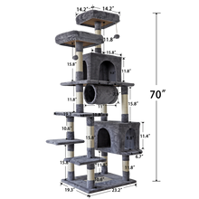 Load image into Gallery viewer, Confote 70&quot; Multi-Level Cat Tree XXL Tall Play House Climber Activity Centre Tower with Scratching Posts for Kittens &amp; Large Cats