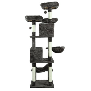 Confote Large Cat Tree 67 Inch Multi-Level Cat Tower with Padded Top Perch,Hammock,Basket,Scratching Posts for Indoor Cat Play House Kitty Activity Center