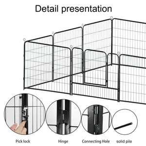 confote 8 Panel 40-inch Dog Playpen Foldable Puppy Exercise Pen Outdoor Indoor Pet Fence Barrier Kennel for Dogs Cats Rabbits