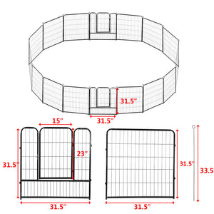 confote 16 Panel 32-inch Dog Playpen Foldable Puppy Exercise Pen Outdoor Indoor Pet Fence Barrier Kennel for Dogs Cats Rabbits