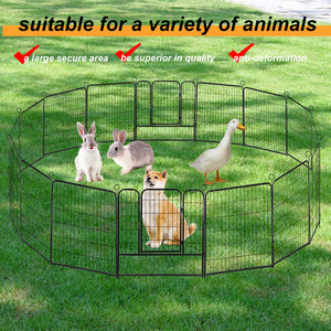 confote 16 Panel 40-inch Dog Playpen Foldable Puppy Exercise Pen Outdoor Indoor Pet Fence Barrier Kennel for Large Dogs Cats Rabbits